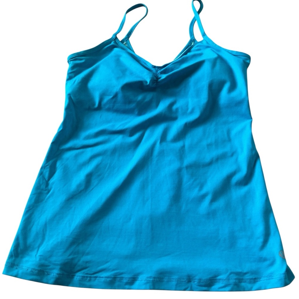 Lululemon Womens tank bright blue spaghetti straps ruching front 8 (1st release)